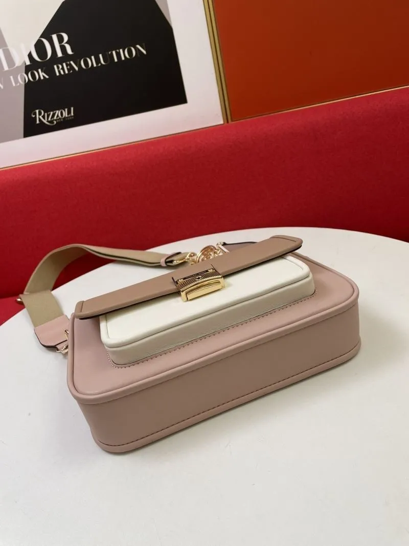 MK H2033 Nude Leather Crossbody Satchel Bag 24x16x8CM - Image 6