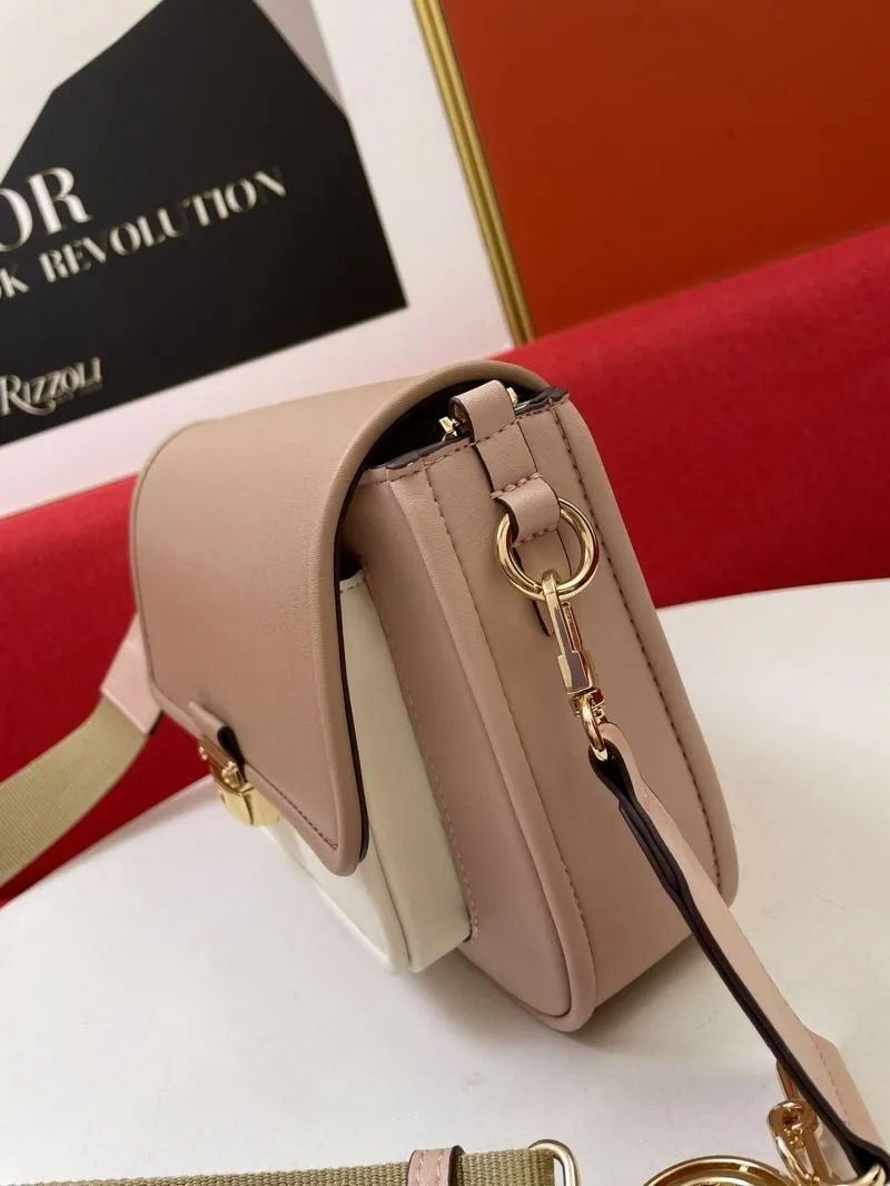 MK H2033 Nude Leather Crossbody Satchel Bag 24x16x8CM - Image 7