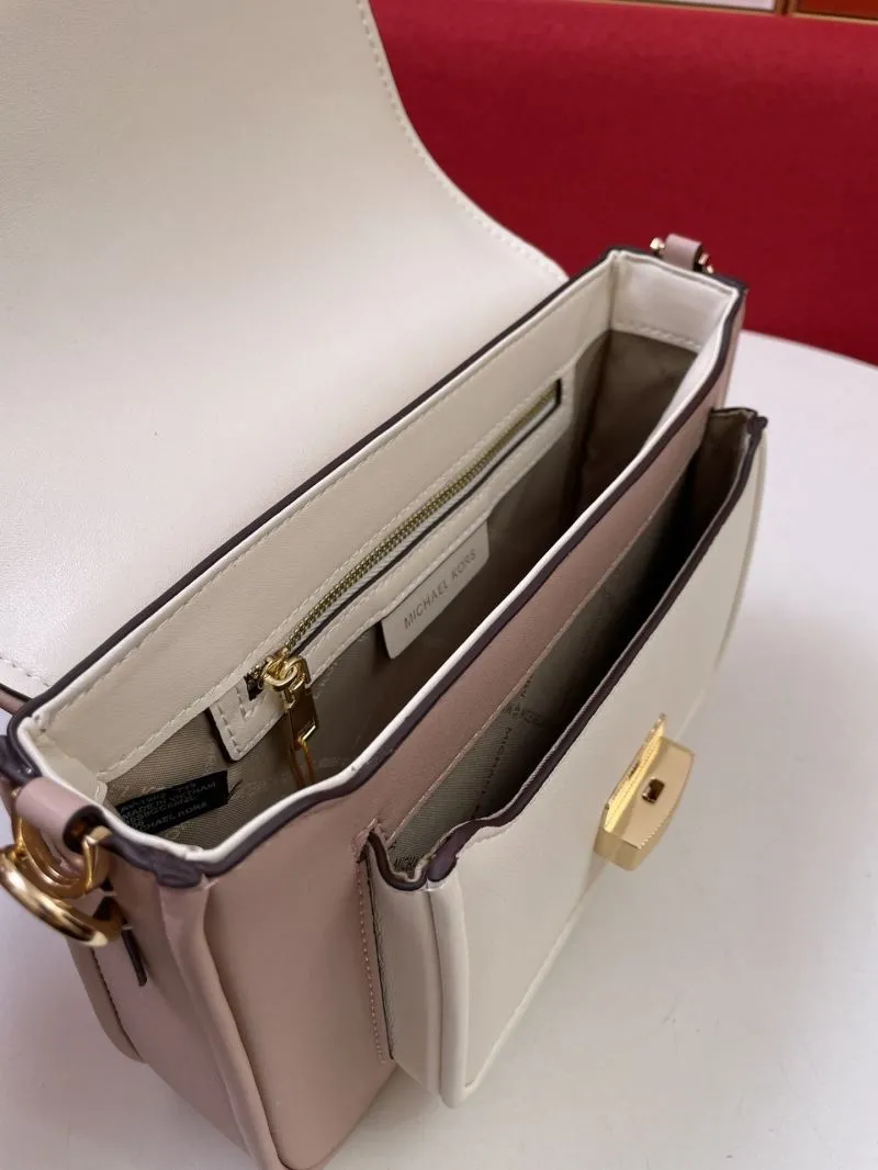 MK H2033 Nude Leather Crossbody Satchel Bag 24x16x8CM - Image 8