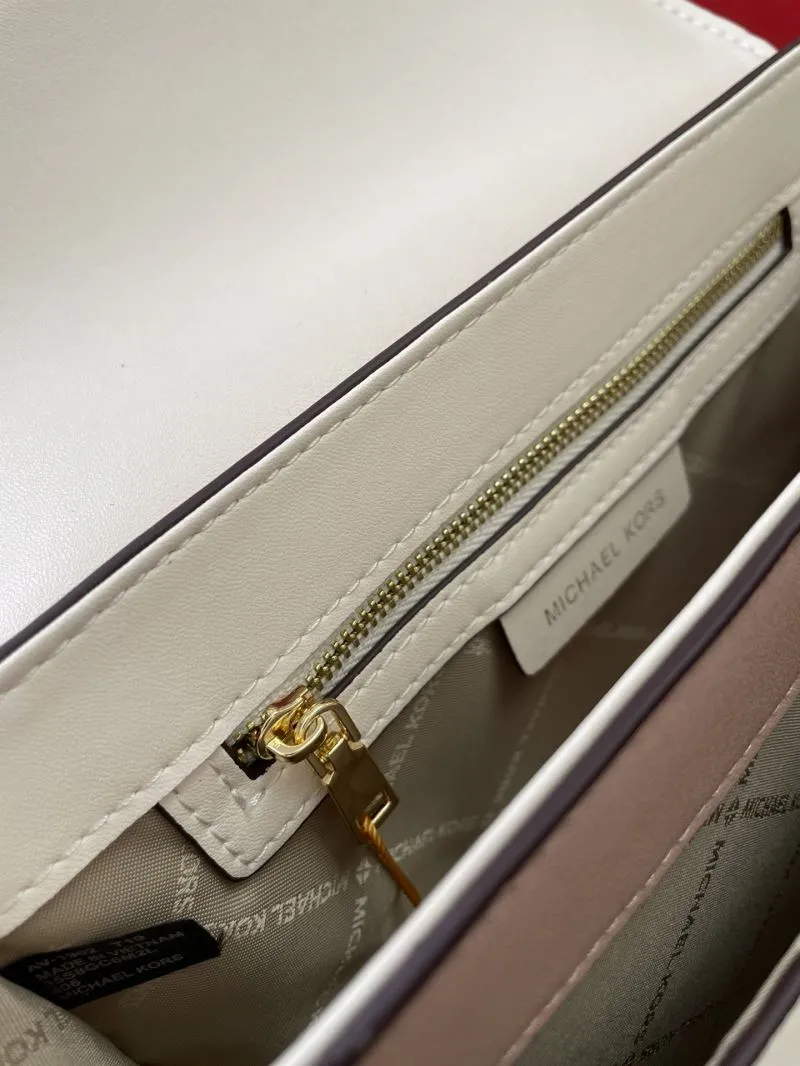 MK H2033 Nude Leather Crossbody Satchel Bag 24x16x8CM - Image 9