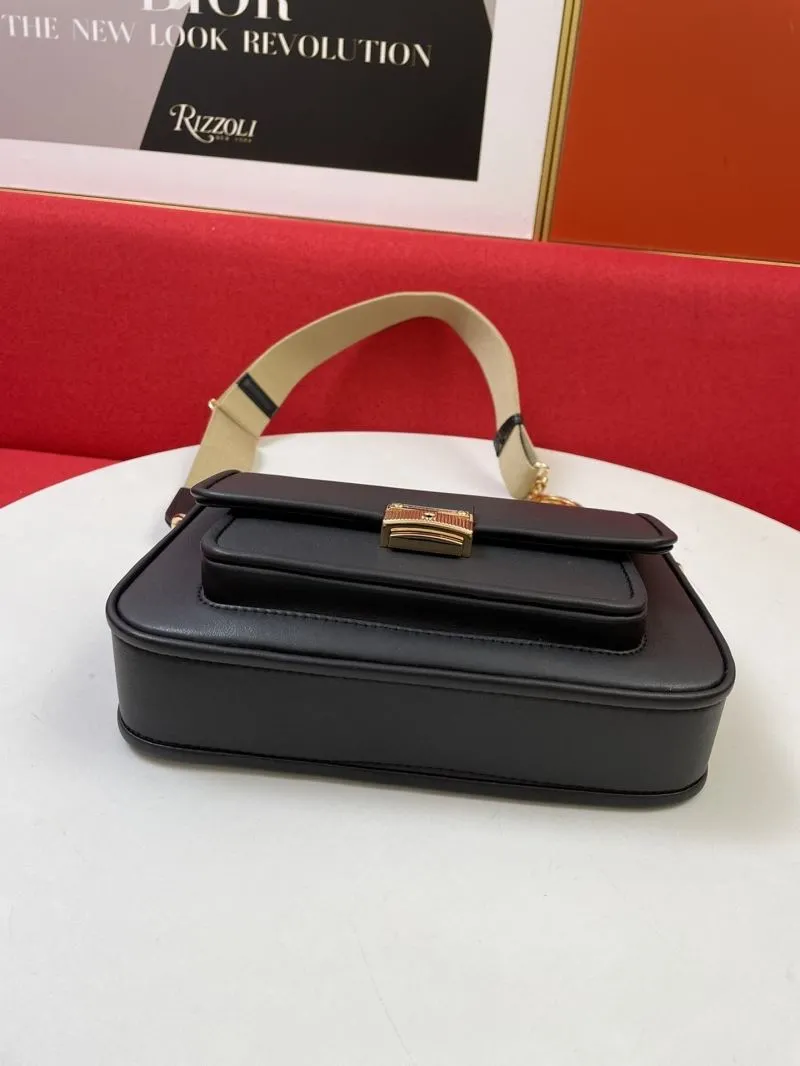 MK H2033 Black Leather Crossbody Shoulder Bag 24x16x8CM - Image 6