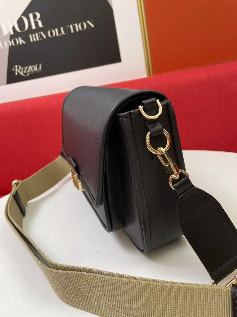 MK H2033 Black Leather Crossbody Shoulder Bag 24x16x8CM - Image 7