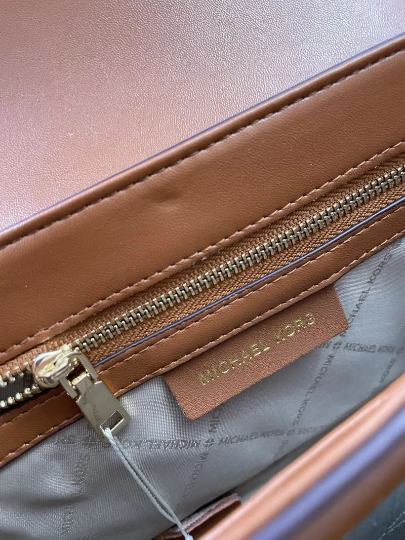 Michael Kors Brown Leather Crossbody Satchel Bag H2033 - Image 9