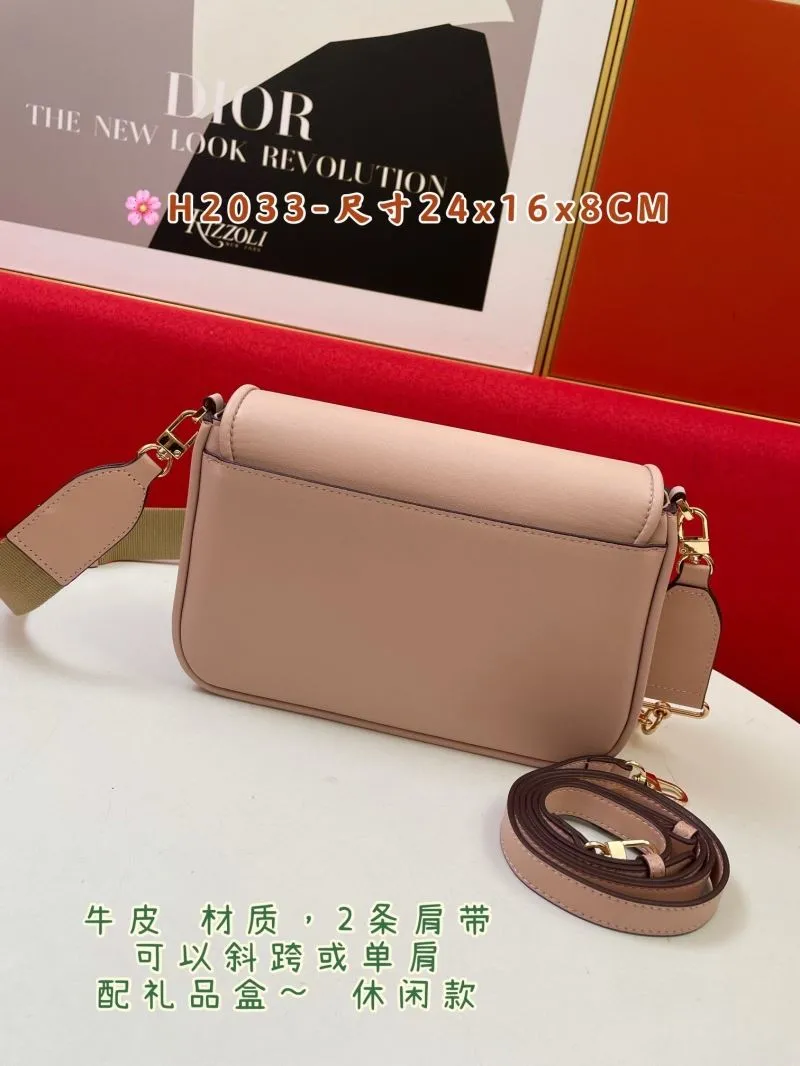MK H2033 Pink Leather Crossbody Satchel Bag - Image 3