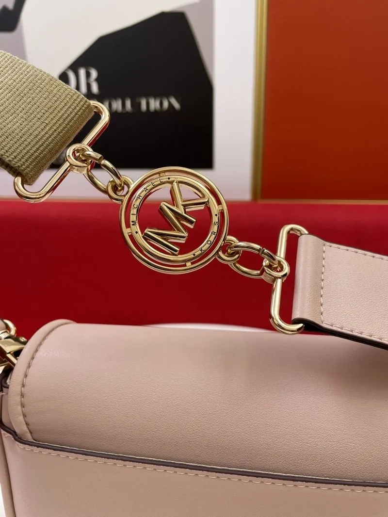 MK H2033 Pink Leather Crossbody Satchel Bag - Image 5
