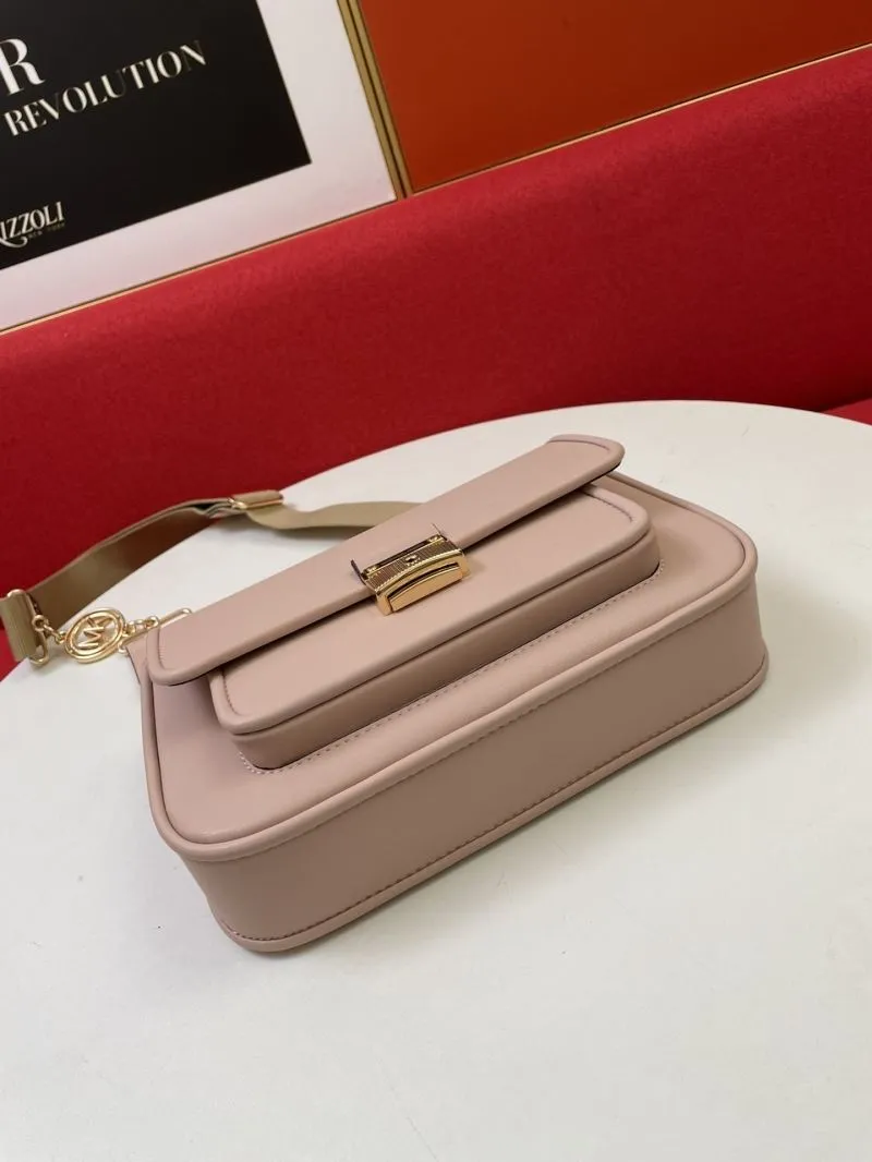MK H2033 Pink Leather Crossbody Satchel Bag - Image 6
