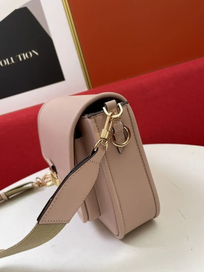 MK H2033 Pink Leather Crossbody Satchel Bag - Image 7