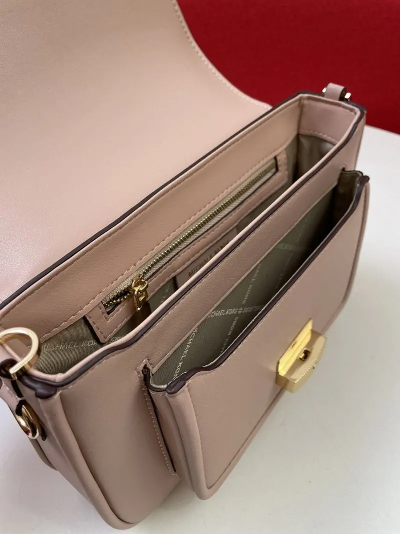 MK H2033 Pink Leather Crossbody Satchel Bag - Image 8