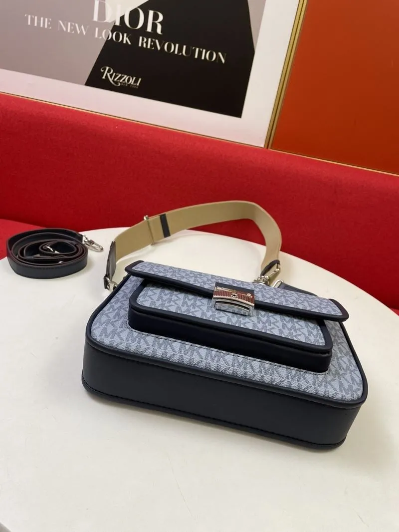 MK H2033 Light Blue Crossbody Satchel Bag - Image 6