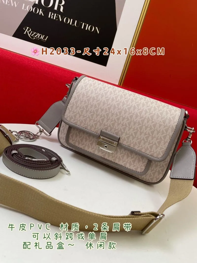 Alternative view of MK H2033 Monogram Crossbody Satchel Bag