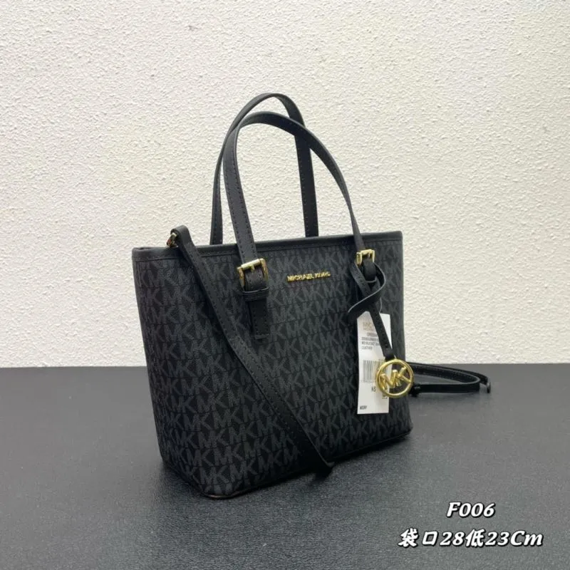 Michael Kors Black Monogram Small Tote Crossbody Bag - Image 3