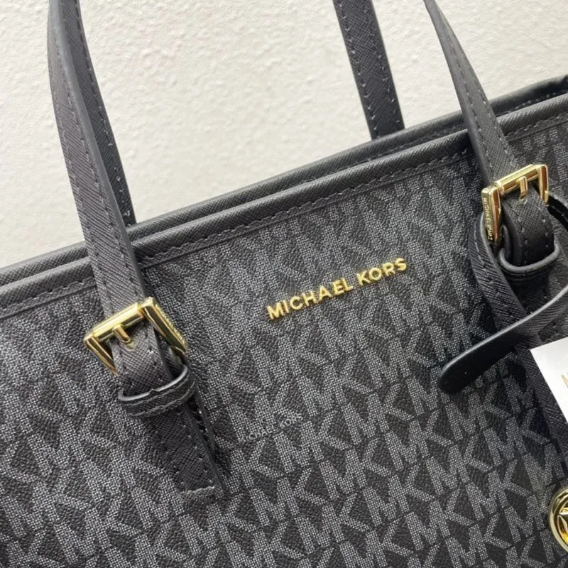 Michael Kors Black Monogram Small Tote Crossbody Bag - Image 4