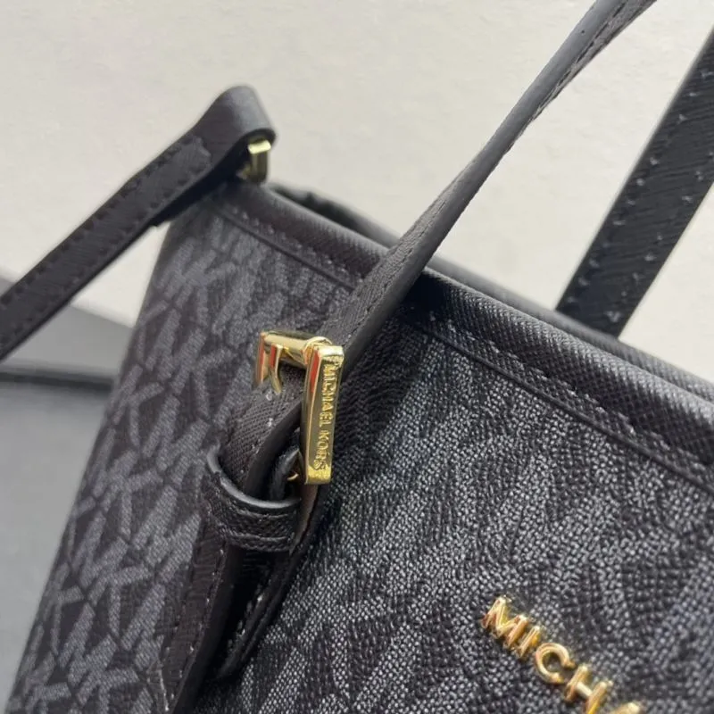 Michael Kors Black Monogram Small Tote Crossbody Bag - Image 5