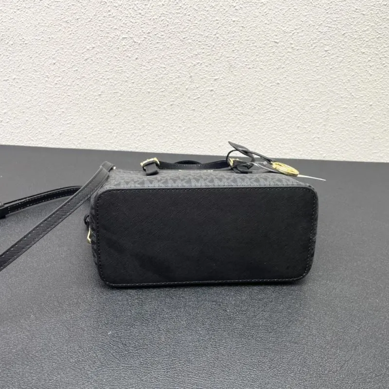 Michael Kors Black Monogram Small Tote Crossbody Bag - Image 7