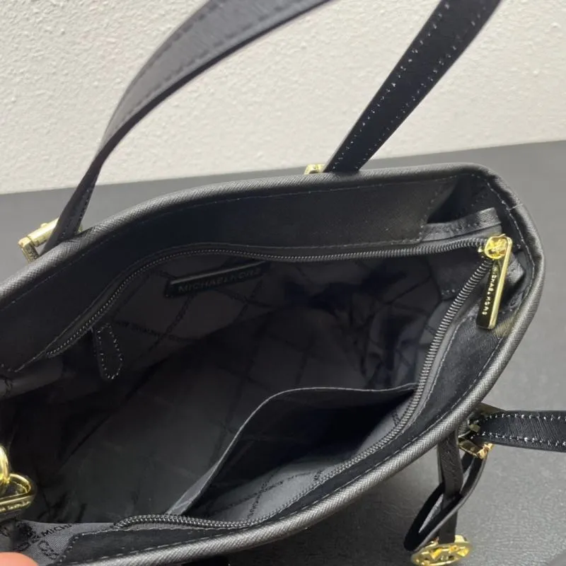 Michael Kors Black Monogram Small Tote Crossbody Bag - Image 8