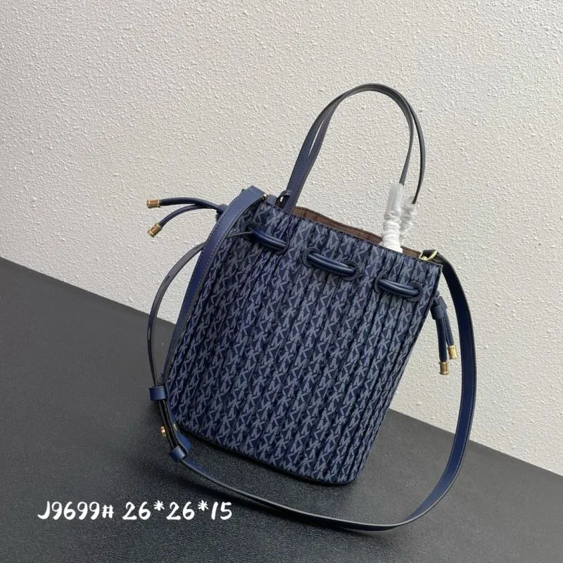 MK Navy Blue Bucket Bag with Pouch Model J9699 - Image 3