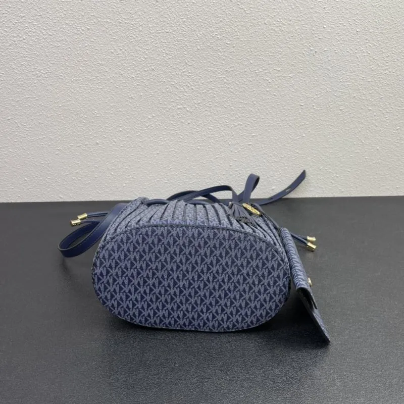 MK Navy Blue Bucket Bag with Pouch Model J9699 - Image 7