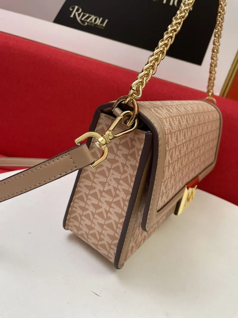 MK Beige Monogram Crossbody Shoulder Bag 26cm - Image 4