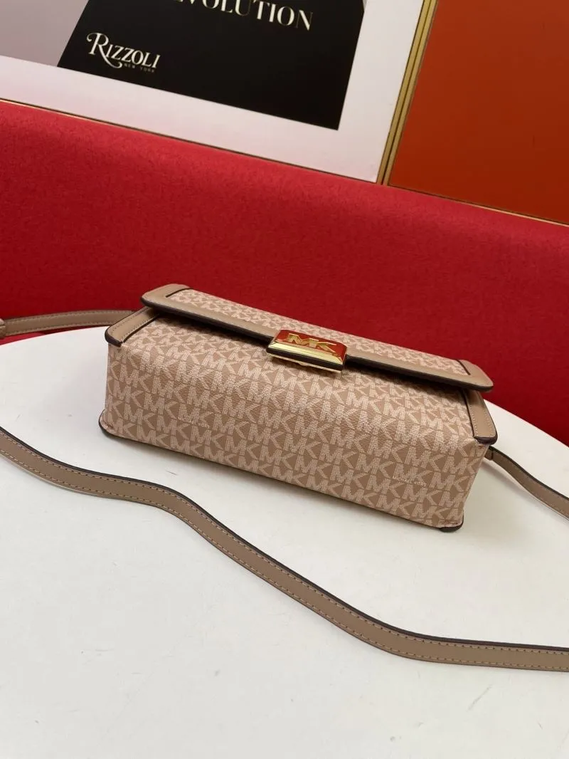 MK Beige Monogram Crossbody Shoulder Bag 26cm - Image 7