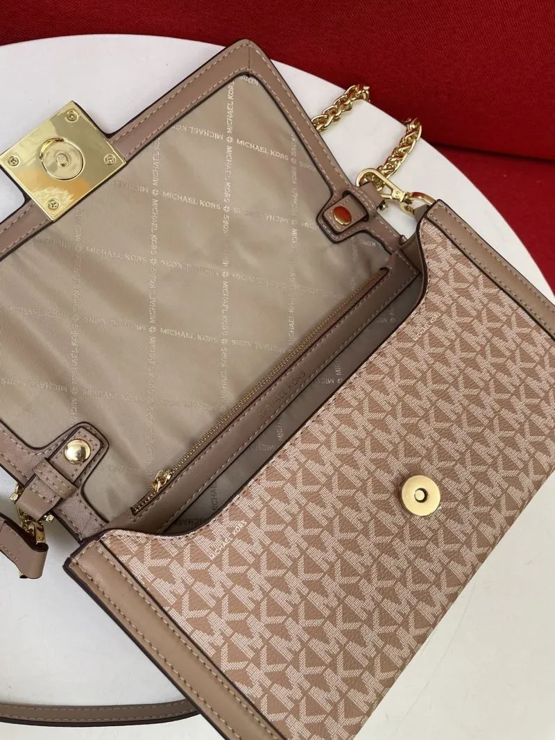 MK Beige Monogram Crossbody Shoulder Bag 26cm - Image 8