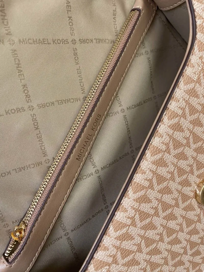 MK Beige Monogram Crossbody Shoulder Bag 26cm - Image 9