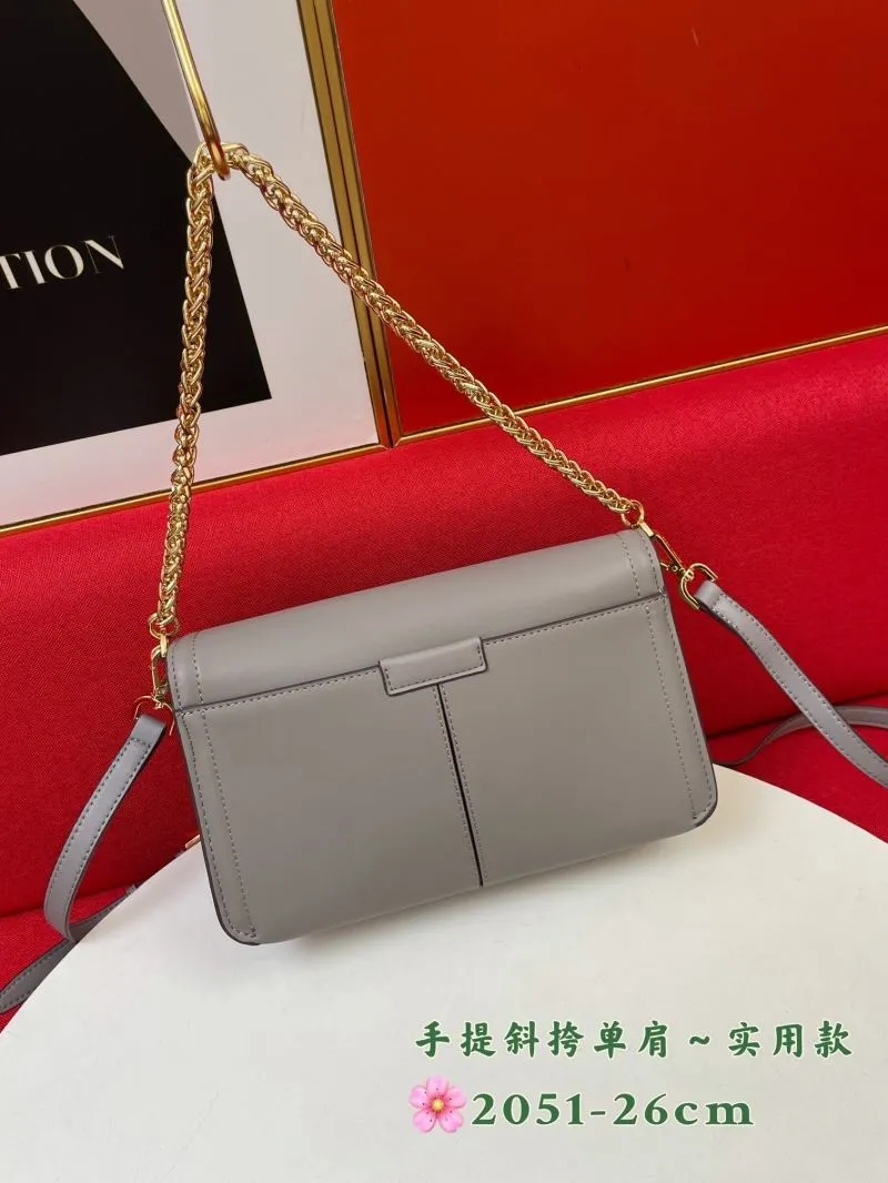 MK Gray Leather Shoulder Crossbody Bag - Image 3