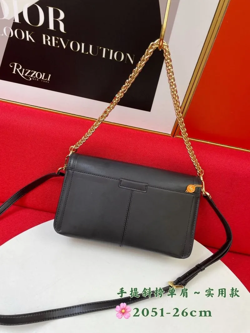 MK Black Leather Shoulder Crossbody Bag - Image 3