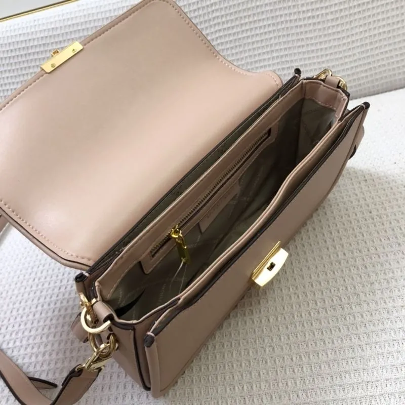 MK Nude Pink Leather Shoulder Bag H2031 26cm - Image 8