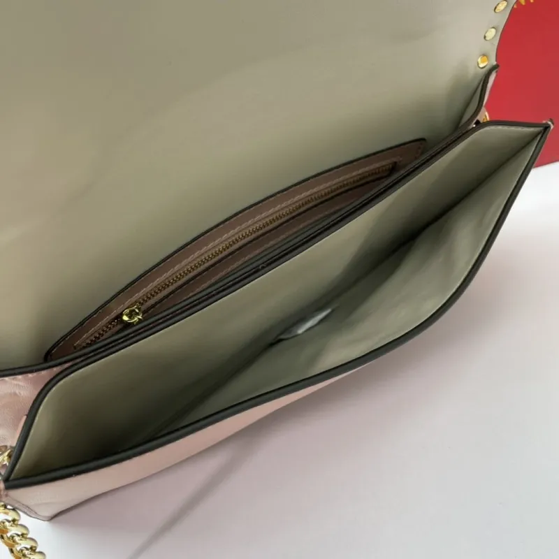 Valentino Pink Rockstud Chain Clutch Bag - Image 7