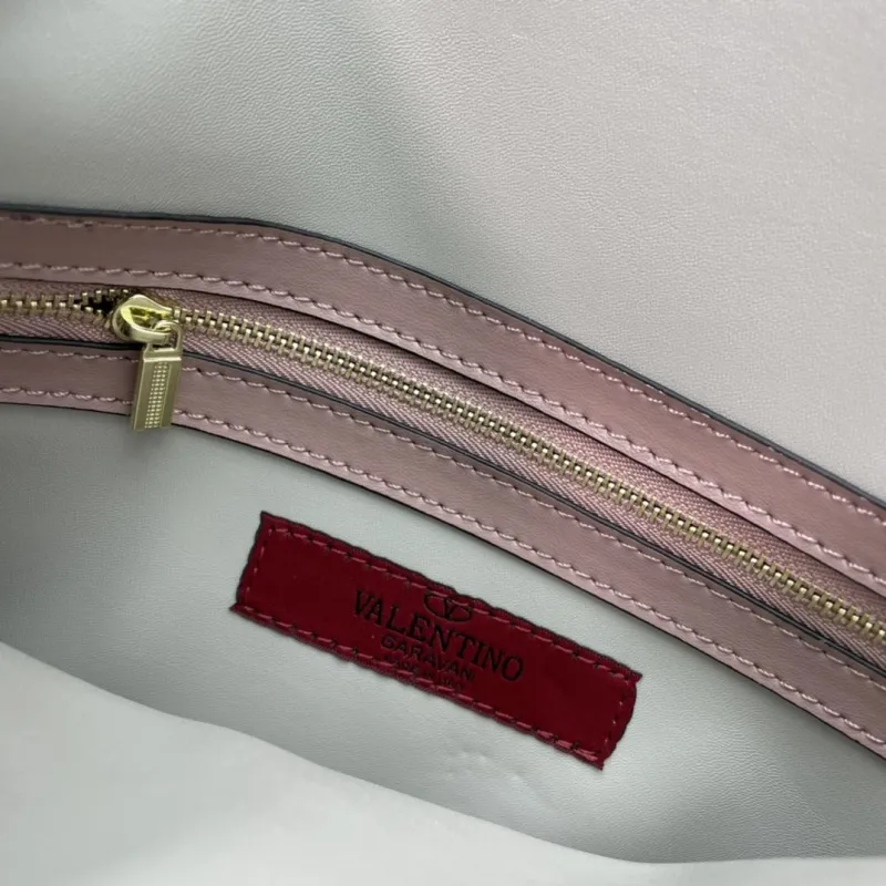 Valentino Pink Rockstud Chain Clutch Bag - Image 8
