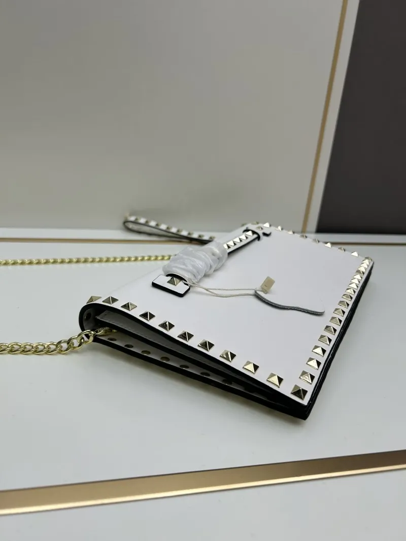 Valentino White Studded Chain Clutch Bag - Image 3