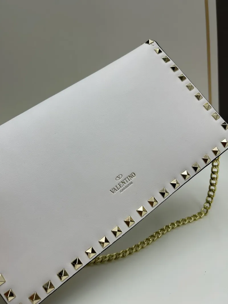 Valentino White Studded Chain Clutch Bag - Image 4