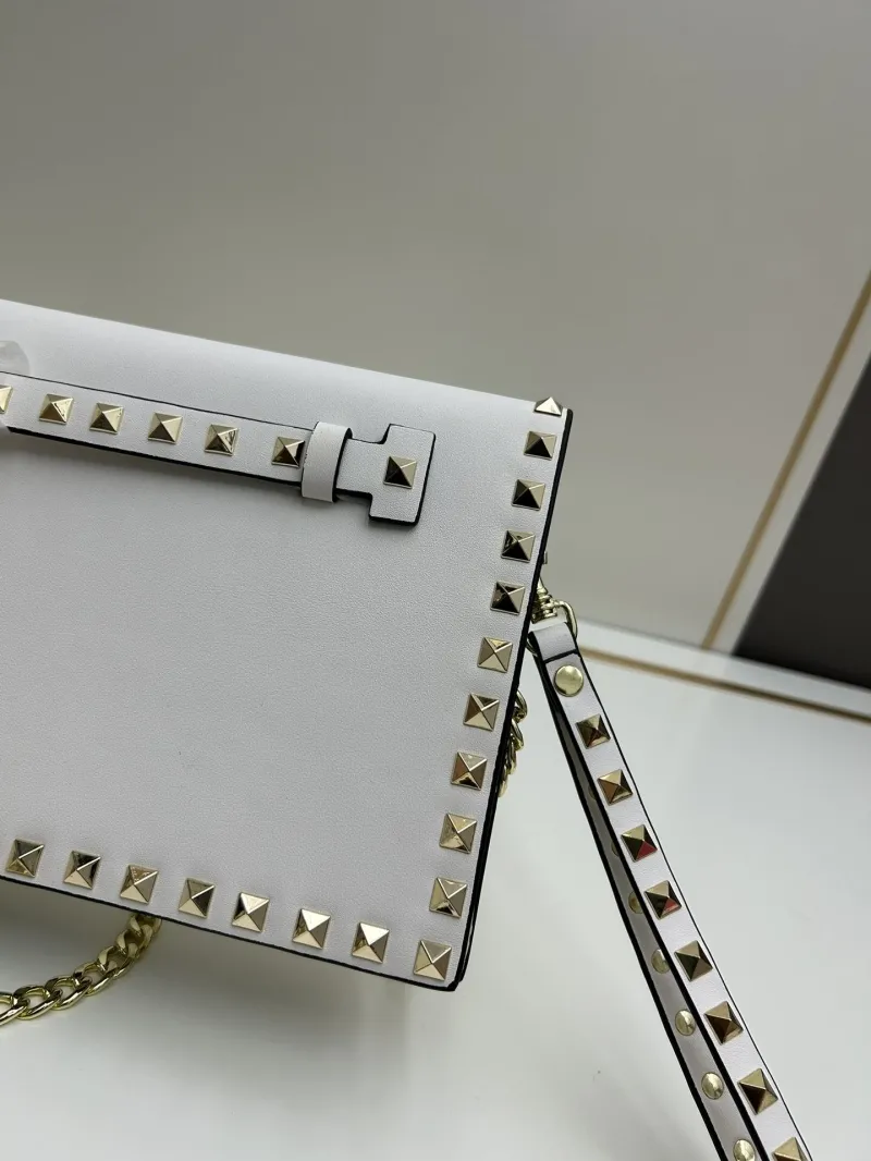 Valentino White Studded Chain Clutch Bag - Image 5