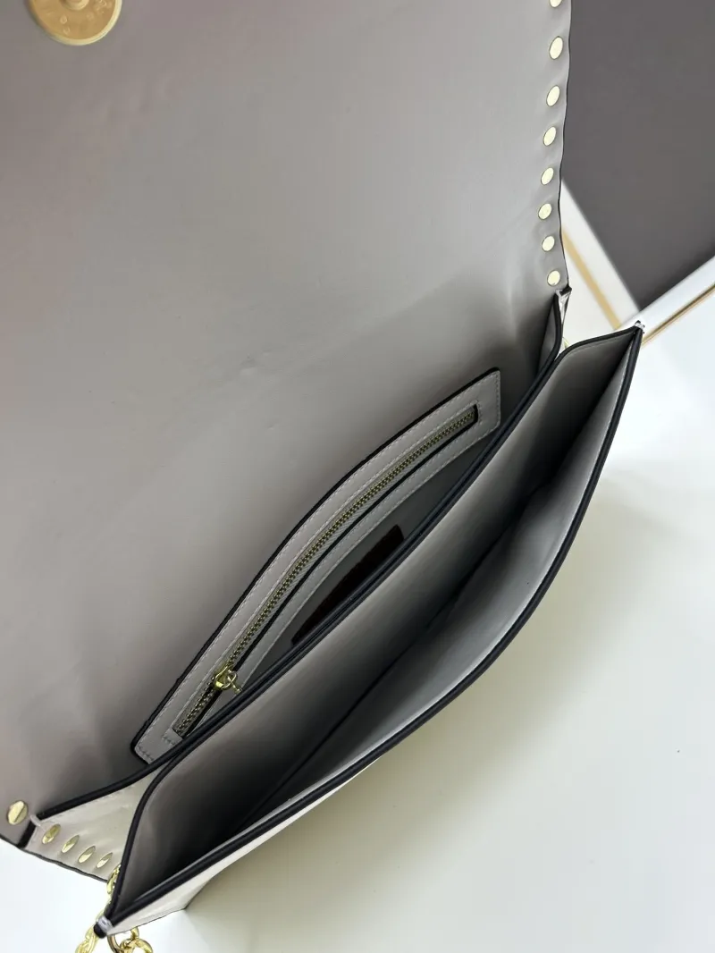 Valentino White Studded Chain Clutch Bag - Image 6