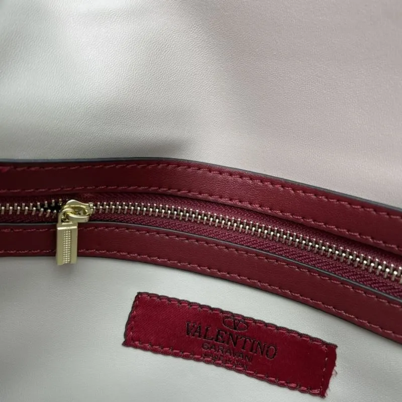 Valentino Burgundy Rockstud Clutch Bag - Image 8