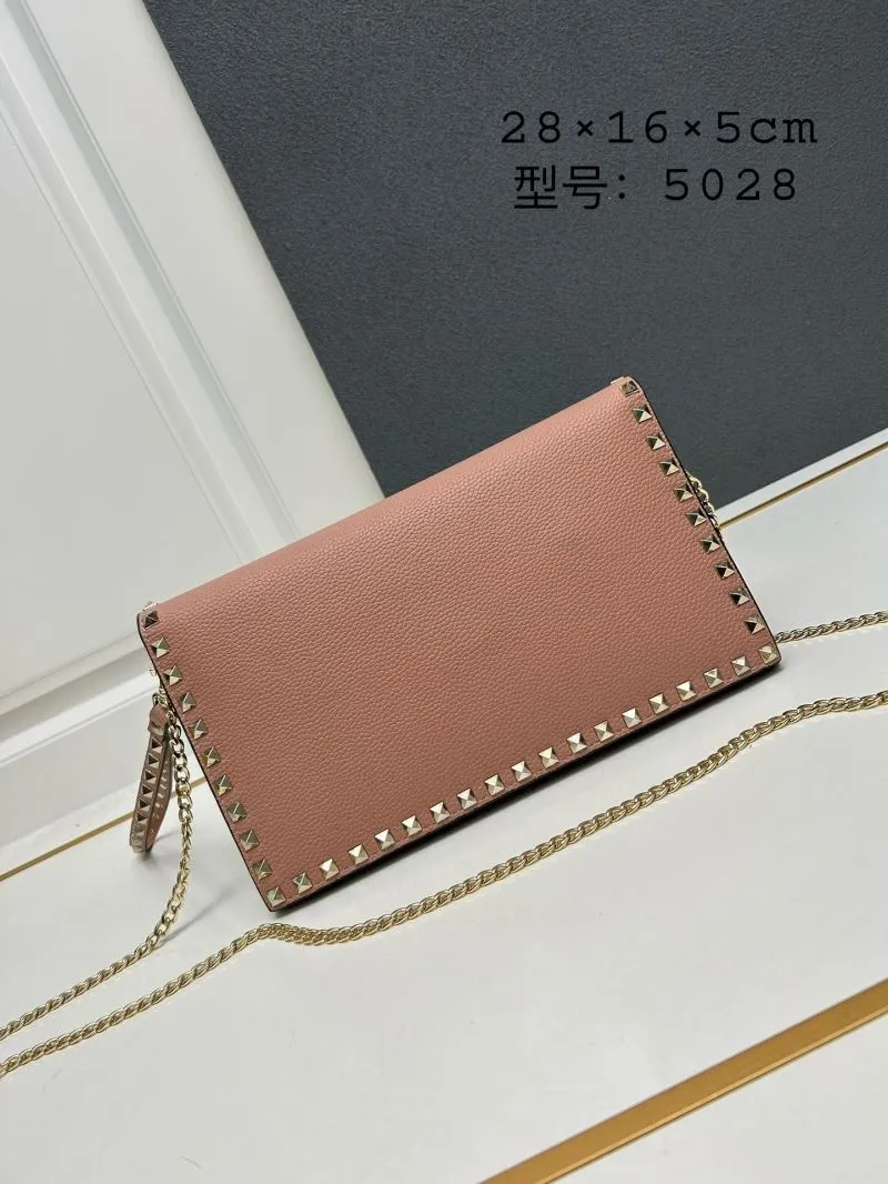 Valentino Pink Rockstud Clutch Bag Model 5028