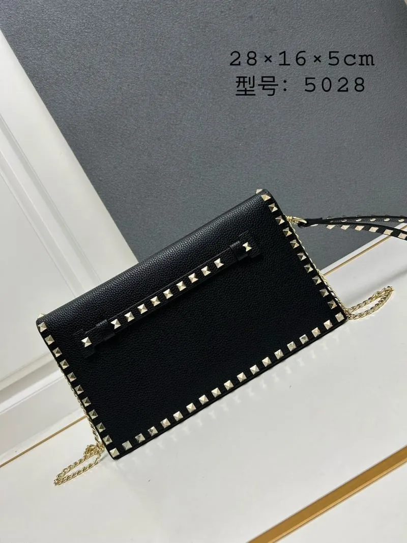 Valentino Black Studded Clutch Bag Model 5028