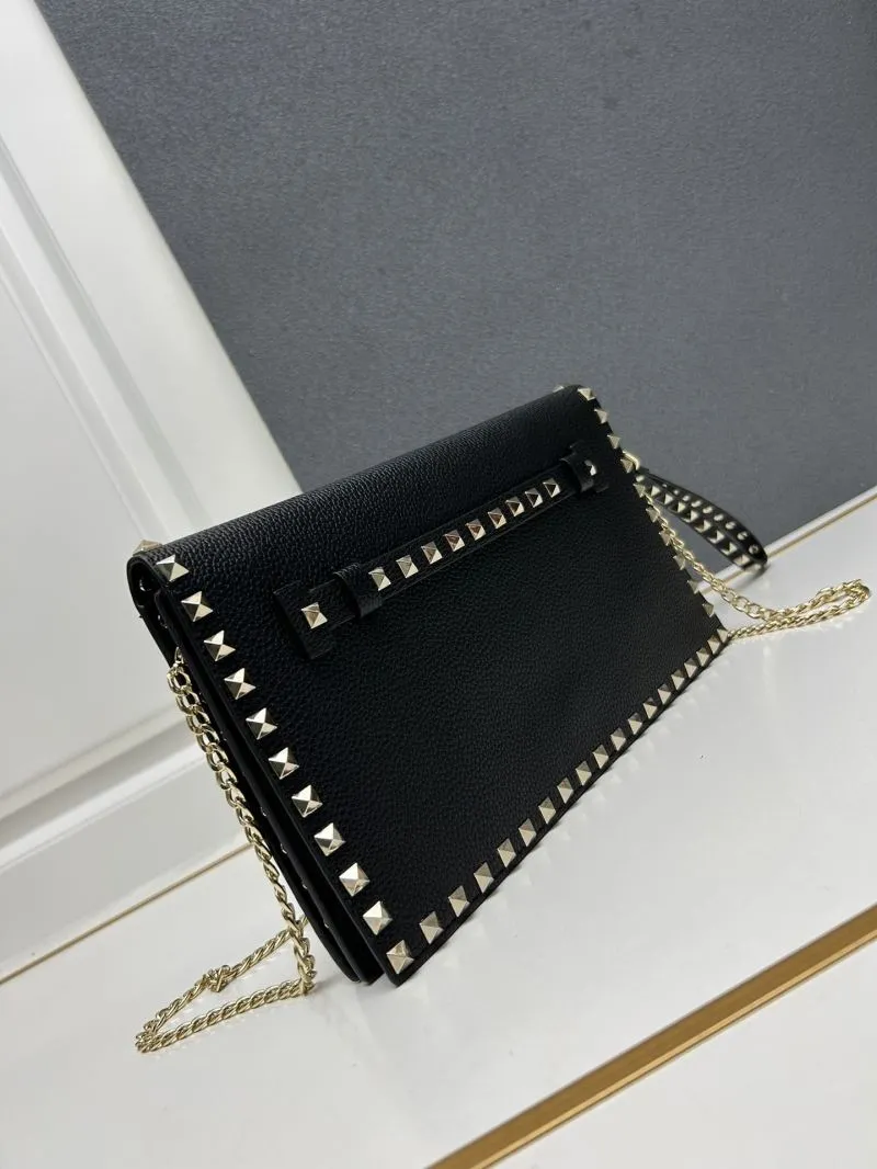Valentino Black Studded Clutch Bag Model 5028 - Image 3