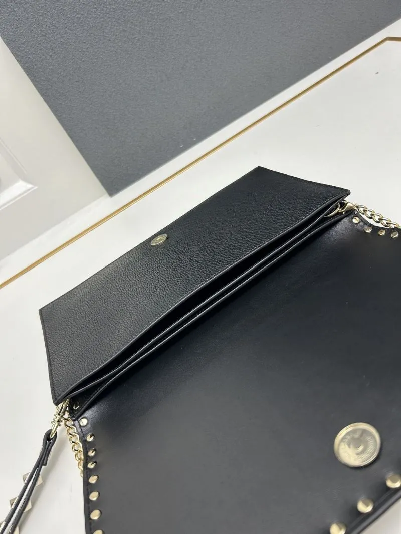 Valentino Black Studded Clutch Bag Model 5028 - Image 7