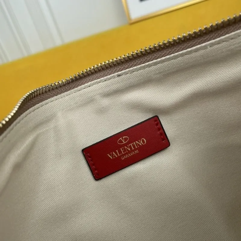 Valentino Taupe Leather Clutch Bag 42 - Image 8