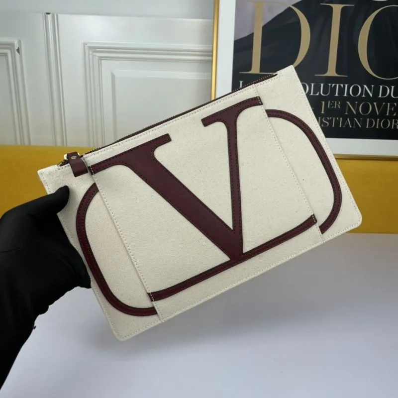 Valentino Off-White Canvas Clutch Bag 43