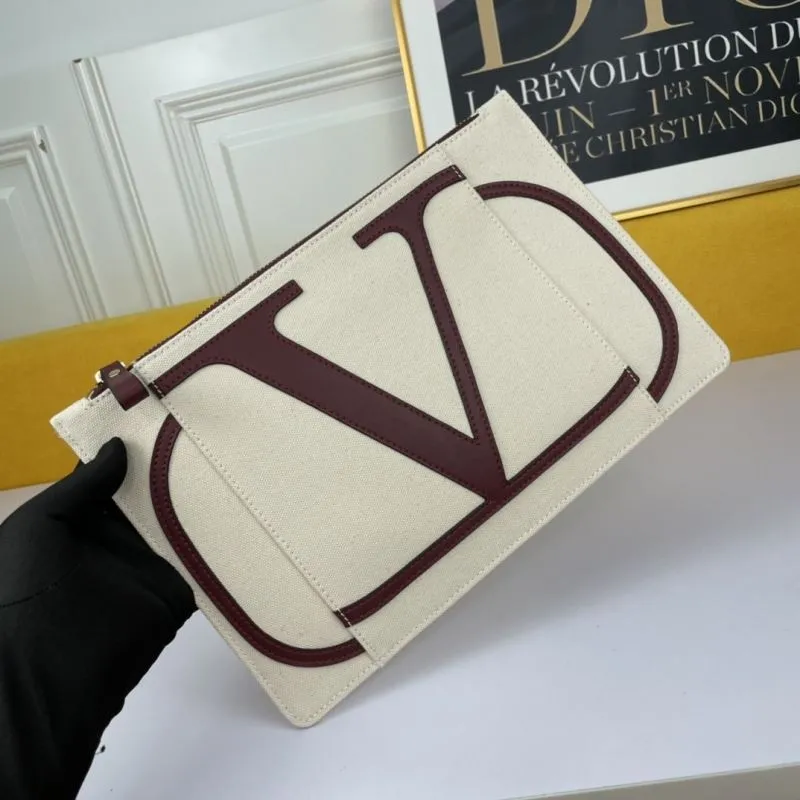 Alternative view of Valentino Off-White Canvas Clutch Bag 43