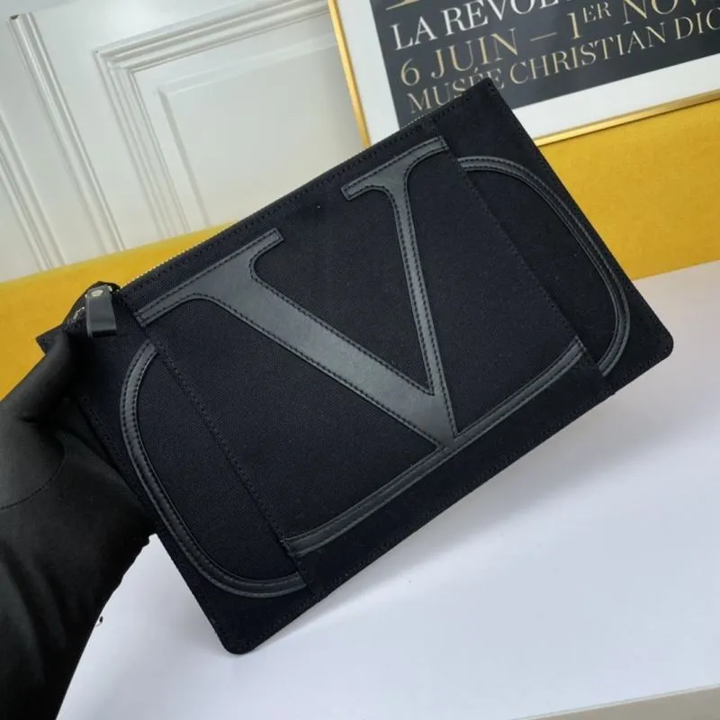 Alternative view of Valentino Black Canvas Clutch Bag