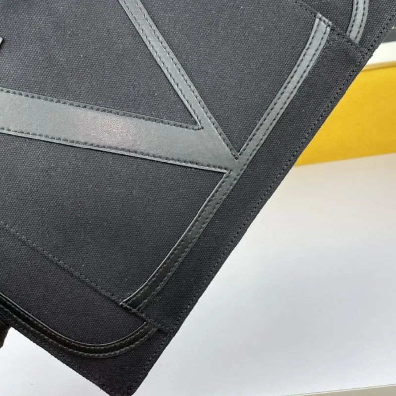 Valentino Black Canvas Clutch Bag - Image 7