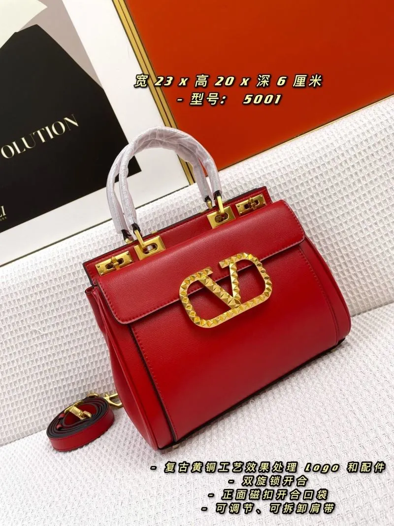 Valentino Red Leather Handbag Model 5001 - Image 3