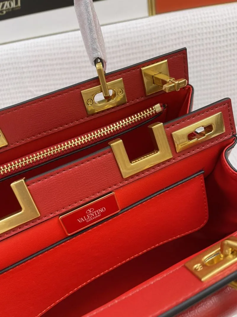 Valentino Red Leather Handbag Model 5001 - Image 9