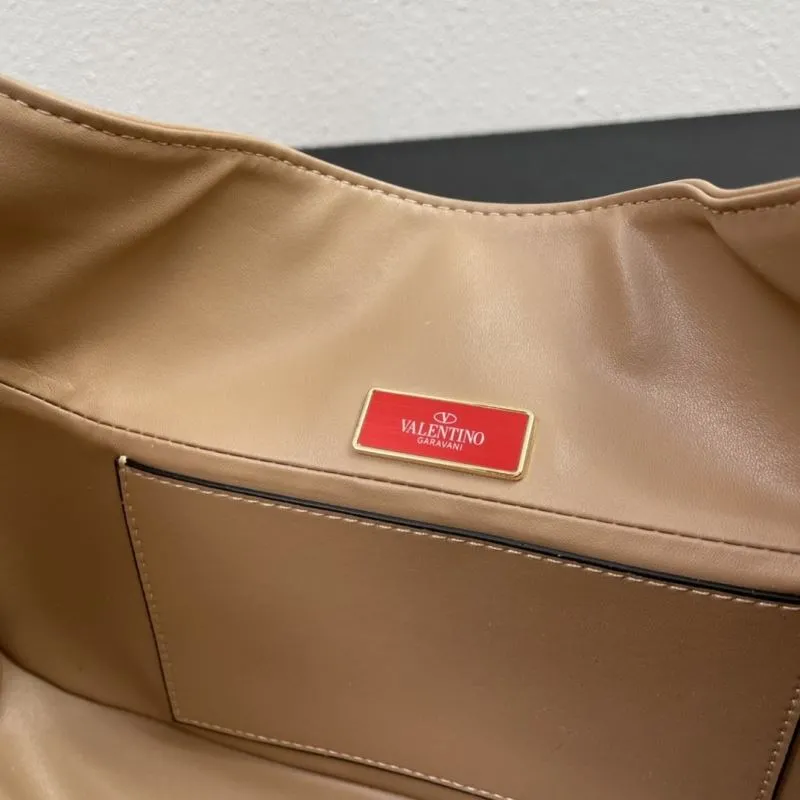 Valentino Beige Leather Hobo Bag 5005 28cm - Image 9