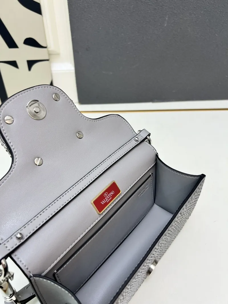 Valentino Silver Rhinestone Mini Shoulder Bag 6065-2 - Image 9
