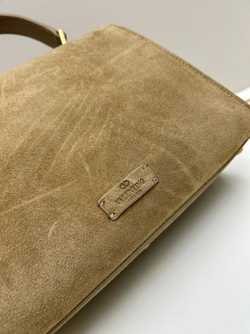 Valentino Tan Suede Handbag with Chain Model 67 - Image 4