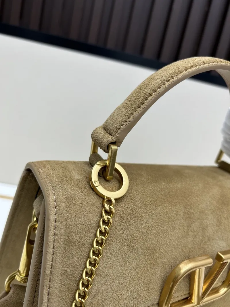 Valentino Tan Suede Handbag with Chain Model 67 - Image 5